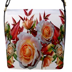 Roses Flowers Leaves Nandina Flap Closure Messenger Bag (s) by Simbadda