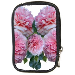 Roses Pink Flowers Arrangement Compact Camera Leather Case by Simbadda