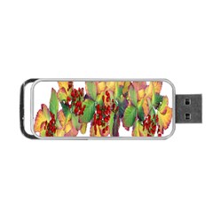 Leaves Autumn Berries Garden Portable Usb Flash (two Sides) by Simbadda
