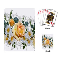 Flowers Roses White Yellow Playing Cards Single Design (rectangle) by Simbadda