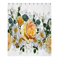 Flowers Roses White Yellow Shower Curtain 60  X 72  (medium)  by Simbadda