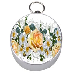 Flowers Roses White Yellow Silver Compasses by Simbadda