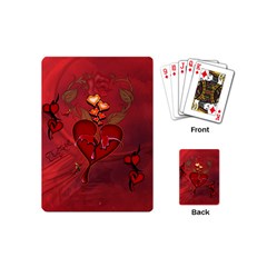 Wonderful Hearts And Rose Playing Cards Single Design (mini) by FantasyWorld7