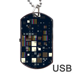 Blocks Pattern Rainbow, Backgrounds Textures Dog Tag Usb Flash (two Sides) by Simbadda