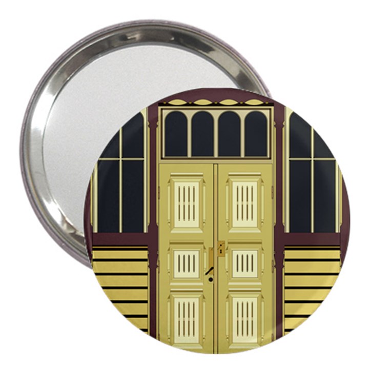 Graphic Door Entry Exterior House 3  Handbag Mirrors