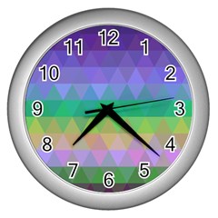 Abstract Texture Triangle Geometric Wall Clock (silver)