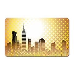 Life Urban City Scene Building Magnet (rectangular) by Simbadda