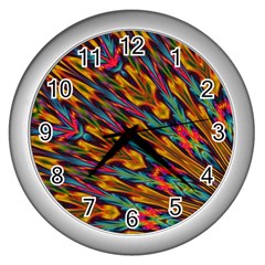 Background Abstract Texture Wall Clock (silver)