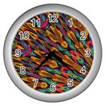 Background Abstract Texture Wall Clock (Silver) Front