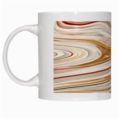 Brown And Yellow Abstract Painting White Mugs by Simbadda