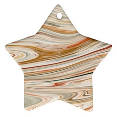 Brown And Yellow Abstract Painting Star Ornament (two Sides) by Simbadda