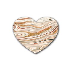 Brown And Yellow Abstract Painting Heart Coaster (4 Pack)  by Simbadda