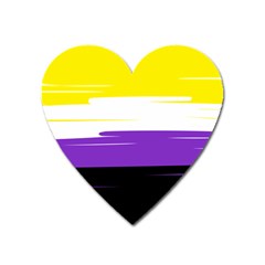 Nonbinary Pride Magnet (heart) by JadehawksAnD