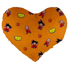 Dragonball Large 19  Premium Flano Heart Shape Cushions by Mezalola