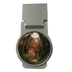 Awesome Wolf In The Darkness Of The Night Money Clips (round)  by FantasyWorld7