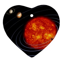 Solar System Planet Planetary System Heart Ornament (two Sides)