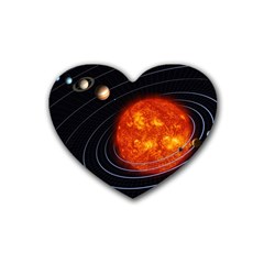 Solar System Planet Planetary System Heart Coaster (4 Pack) 