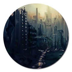 Apocalypse Post Apocalyptic Magnet 5  (round)