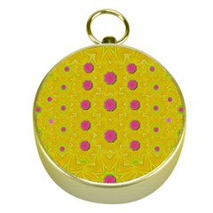 Bloom On In  The Sunshine Decorative Gold Compasses by pepitasart