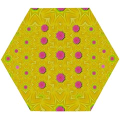Bloom On In  The Sunshine Decorative Wooden Puzzle Hexagon by pepitasart