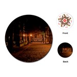 City Night Dark Architecture Lamps Playing Cards Single Design (Round) Front