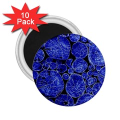 Neon Abstract Cobalt Blue Wood 2 25  Magnets (10 Pack) 