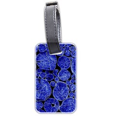 Neon Abstract Cobalt Blue Wood Luggage Tag (two Sides) by Bajindul