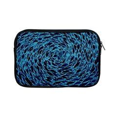 Neon Abstract Surface Texture Blue Apple Ipad Mini Zipper Cases by HermanTelo