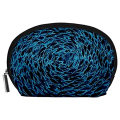 Neon Abstract Surface Texture Blue Accessory Pouch (large)
