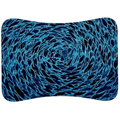 Neon Abstract Surface Texture Blue Velour Seat Head Rest Cushion by HermanTelo