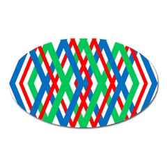 Geometric Line Rainbow Oval Magnet