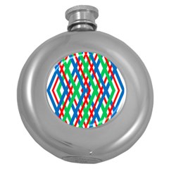 Geometric Line Rainbow Round Hip Flask (5 Oz) by HermanTelo