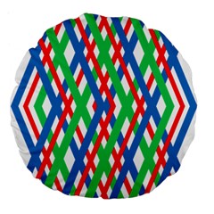Geometric Line Rainbow Large 18  Premium Flano Round Cushions