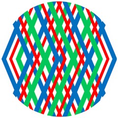 Geometric Line Rainbow Wooden Puzzle Round