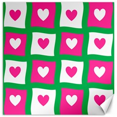 Pink Love Valentine Canvas 12  X 12  by Mariart