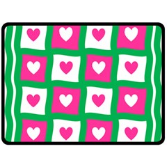 Pink Love Valentine Double Sided Fleece Blanket (large)  by Mariart