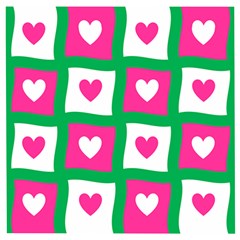 Pink Love Valentine Wooden Puzzle Square by Mariart