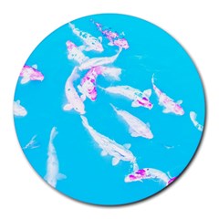 Koi Carp Scape Round Mousepads by essentialimage