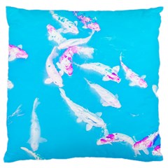Koi Carp Scape Large Cushion Case (one Side) by essentialimage
