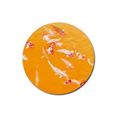 Koi Carp Scape Rubber Coaster (round)  by essentialimage