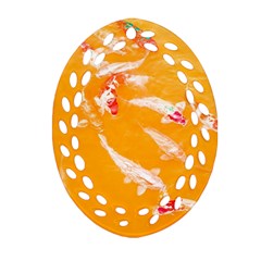 Koi Carp Scape Oval Filigree Ornament (two Sides) by essentialimage