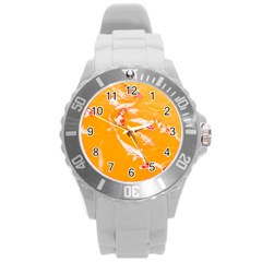 Koi Carp Scape Round Plastic Sport Watch (l) by essentialimage