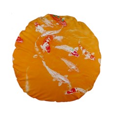 Koi Carp Scape Standard 15  Premium Round Cushions by essentialimage