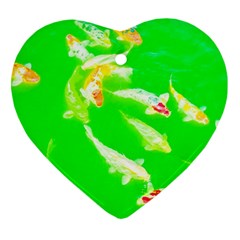 Koi Carp Scape Heart Ornament (two Sides) by essentialimage