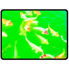 Koi Carp Scape Fleece Blanket (large)  by essentialimage