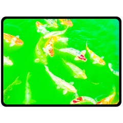 Koi Carp Scape Double Sided Fleece Blanket (large)  by essentialimage