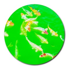 Koi Carp Scape Round Mousepads by essentialimage