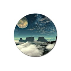 Lunar Landscape Space Mountains Magnet 3  (round) by Simbadda