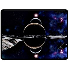 Planet Sky Lake Landscape Sun Fleece Blanket (large) 