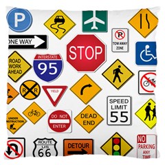 Street Signs Stop Highway Sign Large Flano Cushion Case (one Side)